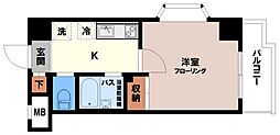 plaisir 1Kの間取図画像