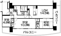 ジオ枚方 3LDKの間取図画像