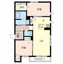 シャーメゾン日根野 2LDKの間取図画像