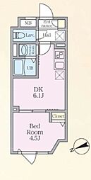 エルファーロ中野IX 1DKの間取図画像