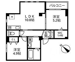クレスト下北沢 2LDKの間取図画像