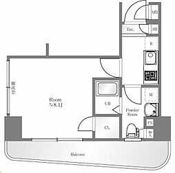 レグラス横浜西口 1Kの間取図画像