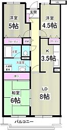 レインボーヒルズ21 3LDKの間取図画像