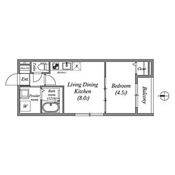 グランディオ鶴橋 1LDKの間取図画像