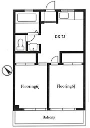 高橋マンション 2DKの間取図画像