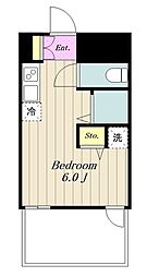キタノハウス ワンルームの間取図画像