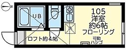 ユナイト天王町アディッティア ワンルームの間取図画像