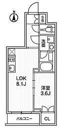 ALTERNA亀戸3 1DKの間取図画像