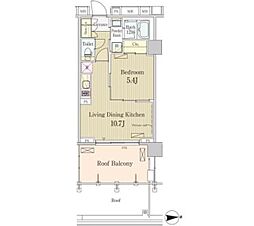 パークアクシス池田山 1LDKの間取図画像
