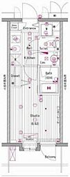 グランド・ガーラ横濱元町 1Kの間取図画像