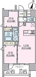 メルシーペール上落合 2LDKの間取図画像