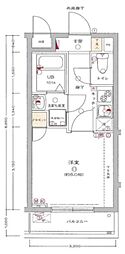 パークレガーロ百合ヶ丘 1Kの間取図画像