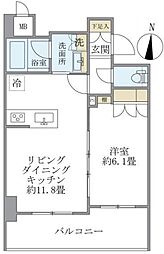 レクシード両国駅前 1LDKの間取図画像