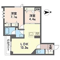 グランコスモ 00202 ｜ 東京都八王子市横山町7（賃貸マンション2LDK・2階・56.19㎡） その2