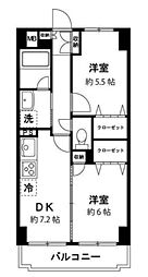 ルミエール大森 2DKの間取図画像