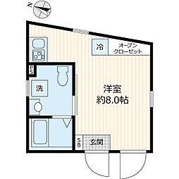 Celavi Motohasunuma ワンルームの間取図画像