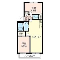 グリーンハイツ　Ｂ 00205 ｜ 埼玉県春日部市浜川戸１丁目11-19（賃貸アパート2LDK・2階・59.08㎡） その2