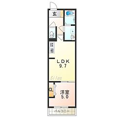 MarkVilla加美 1LDKの間取図画像