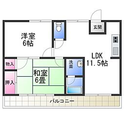 Ｓ＆Ｔ　ＮＡＫＡＭＯＺＵ 2階2LDKの間取り