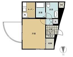 プラザ中落合 1Kの間取図画像