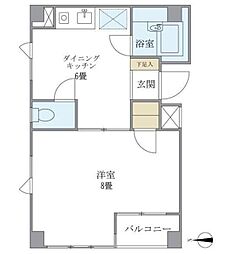 ハイツナカヤ大岡山 1DKの間取図画像