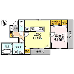 TKS北垣内 1LDKの間取図画像