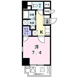 サンフォーレスト 1Kの間取図画像