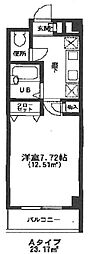 パルテール大久保 1Kの間取図画像