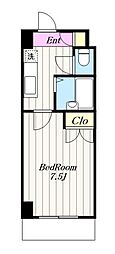 ABITAREEBINA 1Kの間取図画像