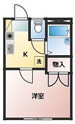 ハイムジュネス 1Kの間取図画像