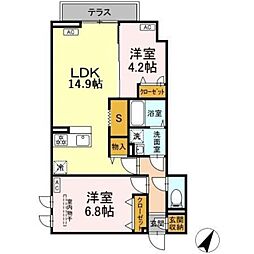 セレスティア柴又VII 2LDKの間取図画像