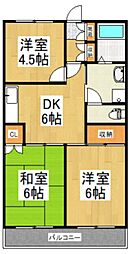 キャッスル向ヶ丘 3DKの間取図画像