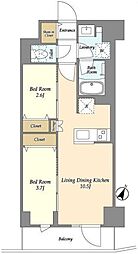 ドゥーエ三ノ輪3 2LDKの間取図画像