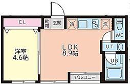 BASECAMP浜田山GLAMOROUS 1LDKの間取図画像