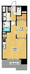 レジディア博多東 1LDKの間取図画像