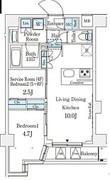 アジールコート山手動坂 2LDKの間取図画像