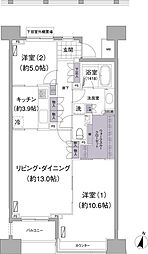 アビティ目黒 3階2LDKの間取り