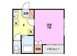 SAJA-Cherryfield 1Kの間取図画像