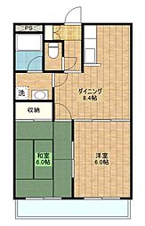 クレスト市ケ尾 2DKの間取図画像