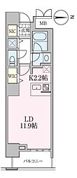 ロイヤルパークスタワー南千住 1Kの間取図画像