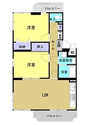 コーポ・南風 2LDKの間取図画像
