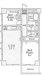 御徒町グリーンプラザ 2LDKの間取図画像