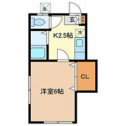 グリーンパレス 1Kの間取図画像