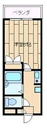 パークヒルズ 1Kの間取図画像