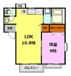MARICH・YSC棟 1LDKの間取図画像