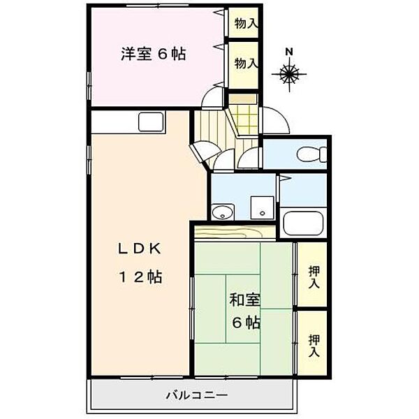 セジュール幸II 207｜福岡県久留米市江戸屋敷２丁目(賃貸アパート2LDK・2階・58.00㎡)の写真 その2