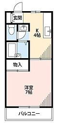 エリール戸塚 1Kの間取図画像