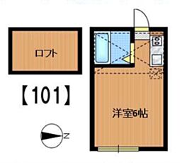 サットンプレイス・ネギシ ワンルームの間取図画像