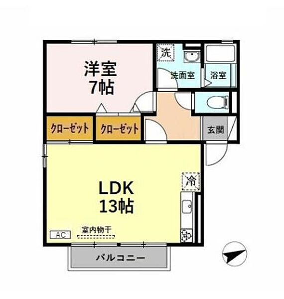 メゾン・リヴェール　Ａ 201｜新潟県長岡市古正寺３丁目(賃貸アパート1LDK・2階・48.57㎡)の写真 その2