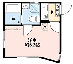 川口市南鳩ヶ谷3丁目アパート 1Kの間取図画像